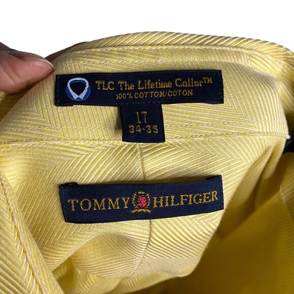 Tommy Hilfiger Men's Yellow 100% Cotton Button-Down Shirt - Picture 4 of 8
